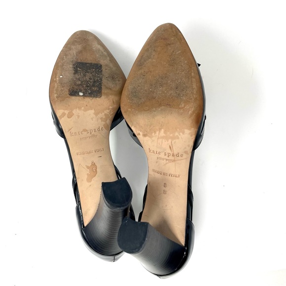 KATE SPADE black patent leather heels, made in Italy, size 8B - Picture 8 of 9